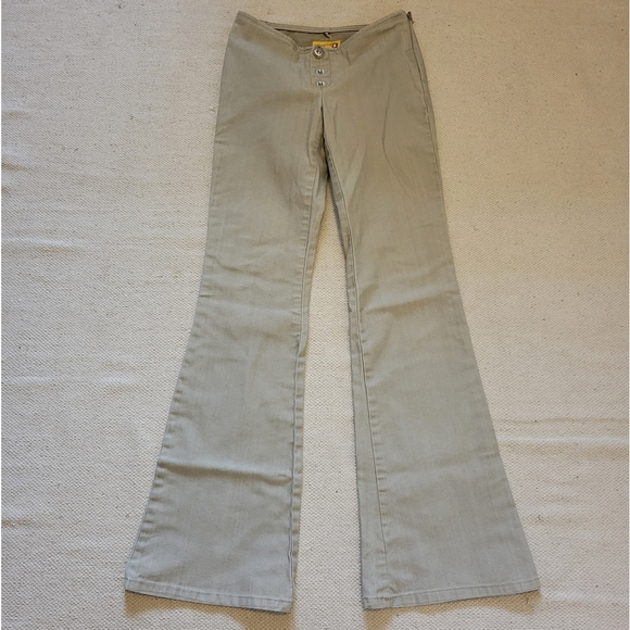 VNT womens low rise flare gasoline tan color pants Size 3 gasoline brand - Picture 6 of 11